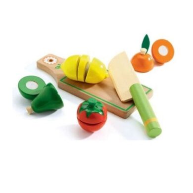 Djeco ξύλινο παιχνίδι κόβω λαχανικά και φρούτα