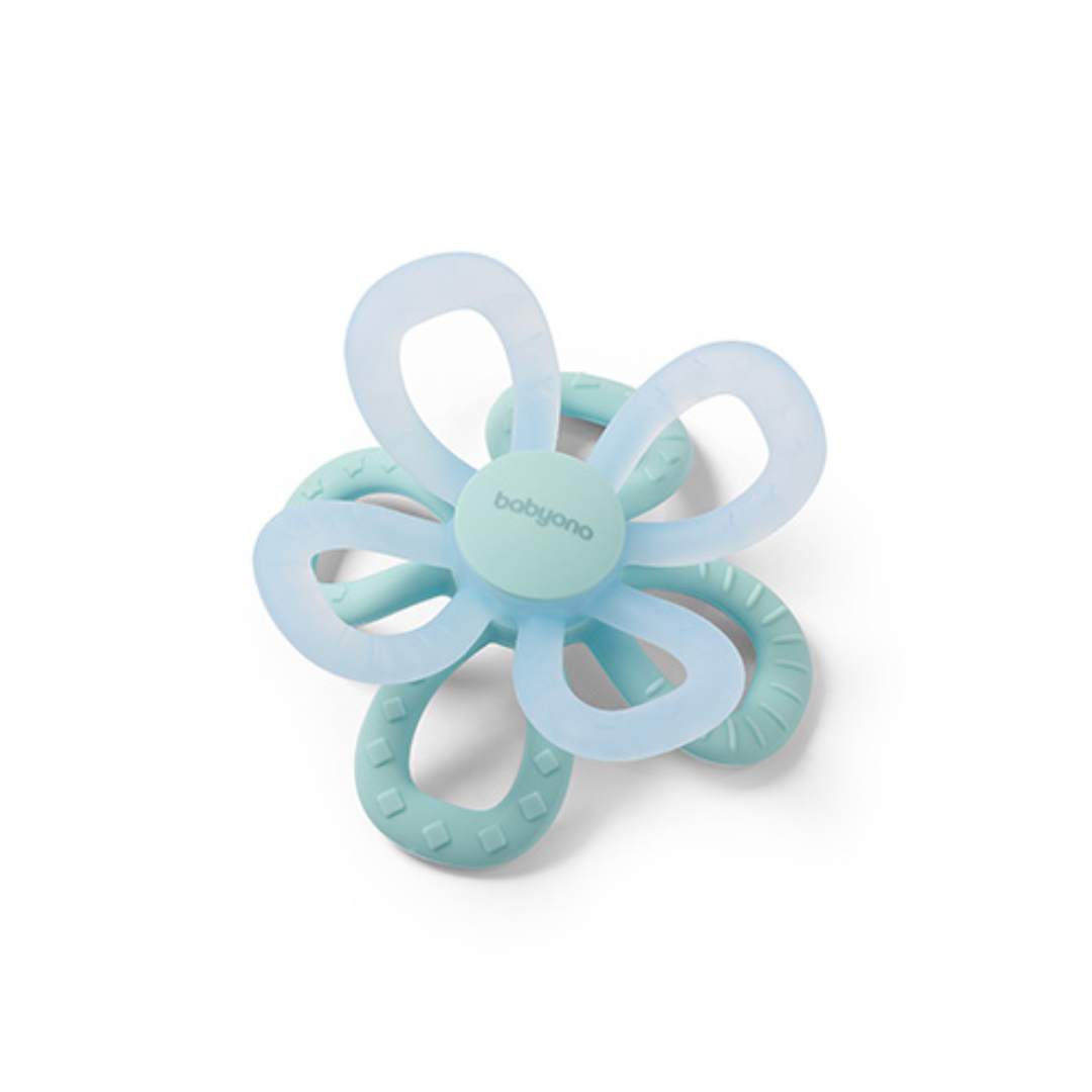 babyono-μασητικό-από-μαλακή-σιλικόνη-flower-blue-2-littlebox.gr