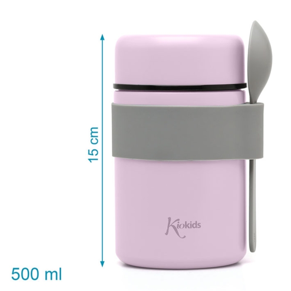 kiokids-βρεφικό-θερμός-φαγητού-με-κουταλάκι-500ml-lila-1-littlebox.gr