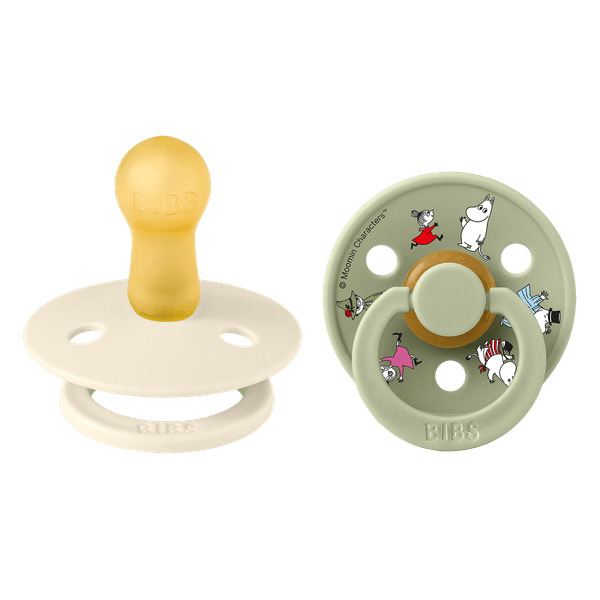 bibsxmoominsbibs-studio-collection-σετ-πιπιλεσ-2τμχ-friends-ivory-sage-στρογγυλη2-littlebox.gr