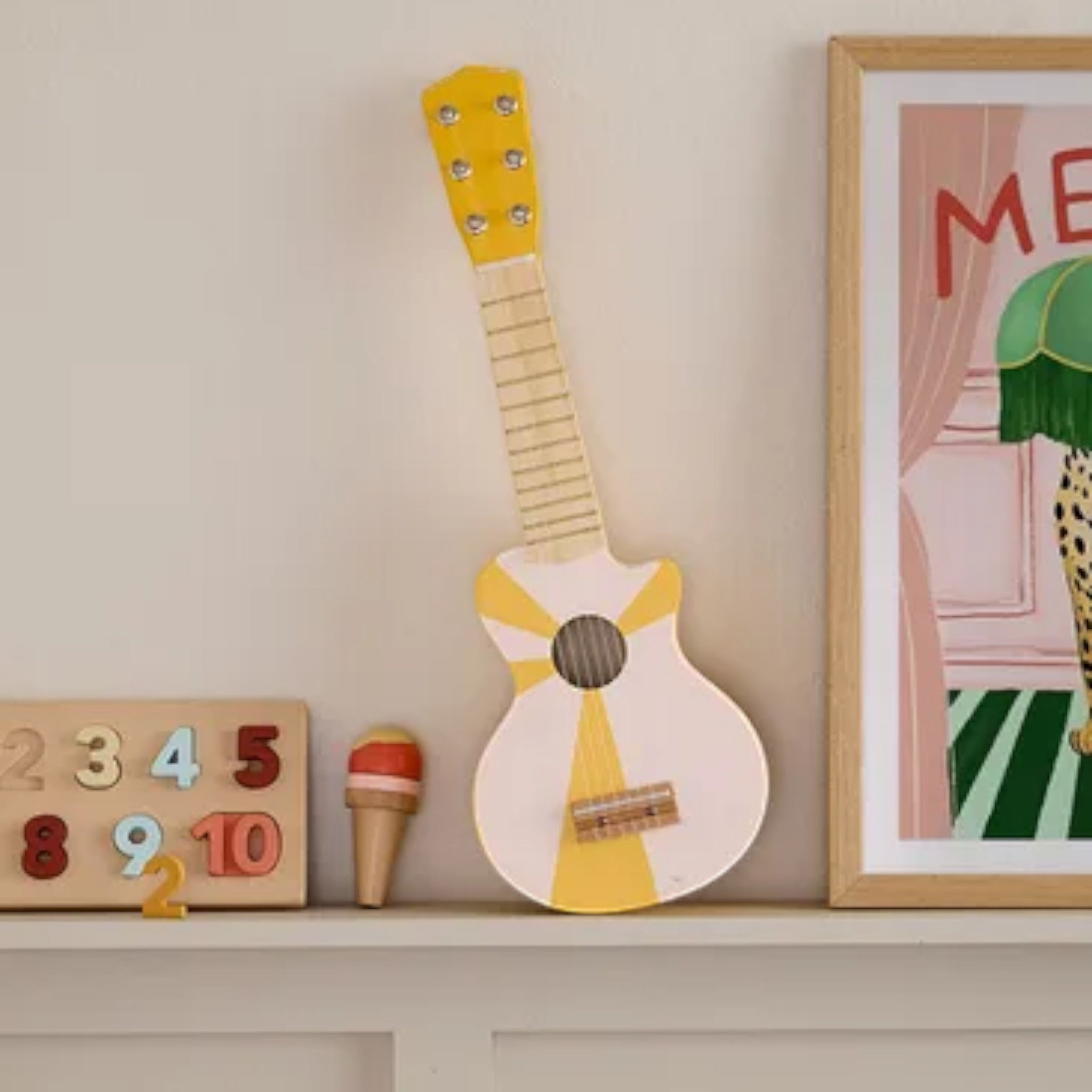 Kids Concept Παιδική Κιθάρα Music κίτρινο-λευκό - Image 2