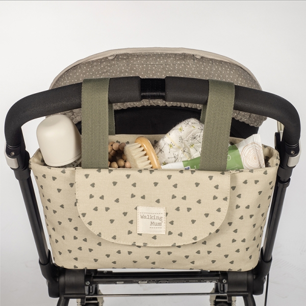 walking-mum-τσαντάκι-organizer-karotsiou-Poppy-Olive-Hearts-1-littlebox.gr
